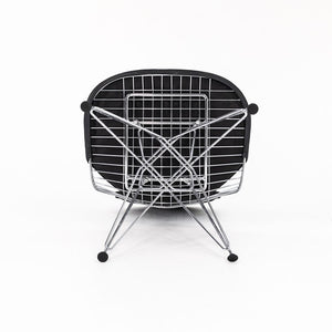 2010s DKR-2 Dining Chair by Ray and Charles Eames for Herman Miller in Black Leather and Chrome Wire