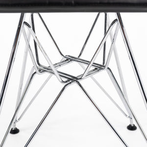 2010s DKR-2 Dining Chair by Ray and Charles Eames for Herman Miller in Black Leather and Chrome Wire