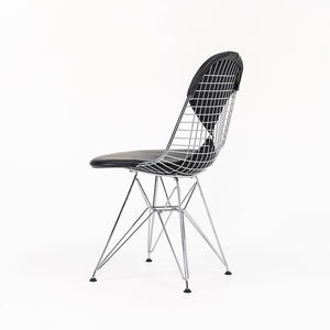 2010s DKR-2 Dining Chair by Ray and Charles Eames for Herman Miller in Black Leather and Chrome Wire