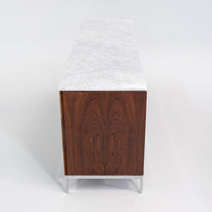 1950s Six-Drawer Rosewood Dresser Cabinet by Florence Knoll for Knoll in Brazilian Rosewood and White Marble