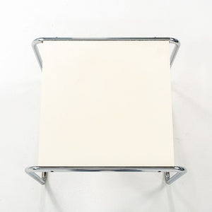 SOLD 1960s Breuer Model B9 Laccio Side Table by Marcel Breuer for Gavina / Knoll in Chromed Steel and White Laminate