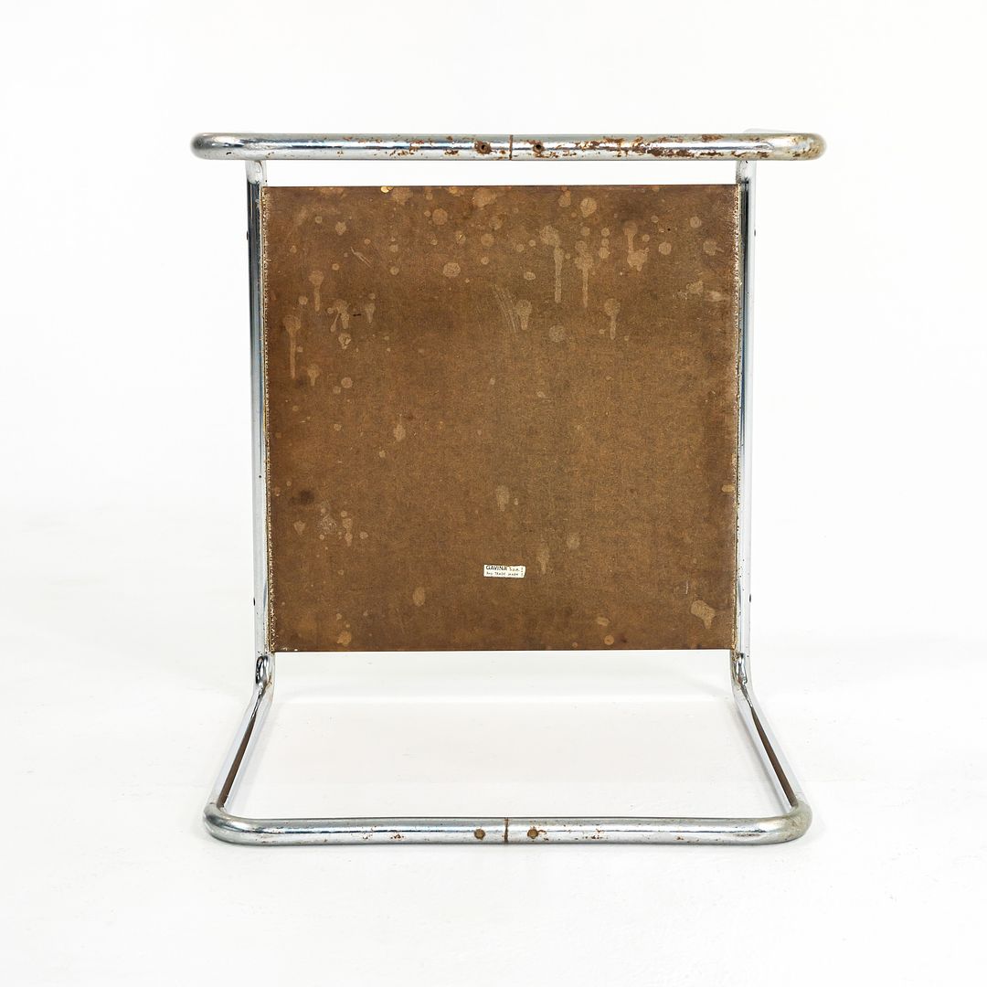 SOLD 1960s Breuer Model B9 Laccio Side Table by Marcel Breuer for Gavina / Knoll in Chromed Steel and White Laminate