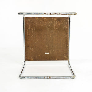 SOLD 1960s Breuer Model B9 Laccio Side Table by Marcel Breuer for Gavina / Knoll in Chromed Steel and White Laminate