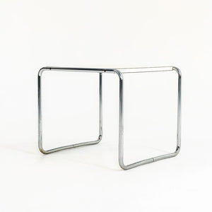 SOLD 1960s Breuer Model B9 Laccio Side Table by Marcel Breuer for Gavina / Knoll in Chromed Steel and White Laminate