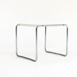 SOLD 1960s Breuer Model B9 Laccio Side Table by Marcel Breuer for Gavina / Knoll in Chromed Steel and White Laminate