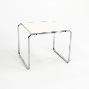 SOLD 1960s Breuer Model B9 Laccio Side Table by Marcel Breuer for Gavina / Knoll in Chromed Steel and White Laminate