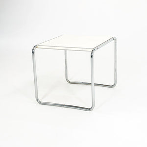 SOLD 1960s Breuer Model B9 Laccio Side Table by Marcel Breuer for Gavina / Knoll in Chromed Steel and White Laminate