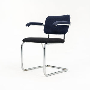 2018 Cesca Chair 50A by Marcel Breuer for Knoll in Blue and Black Fabric 12+ Available