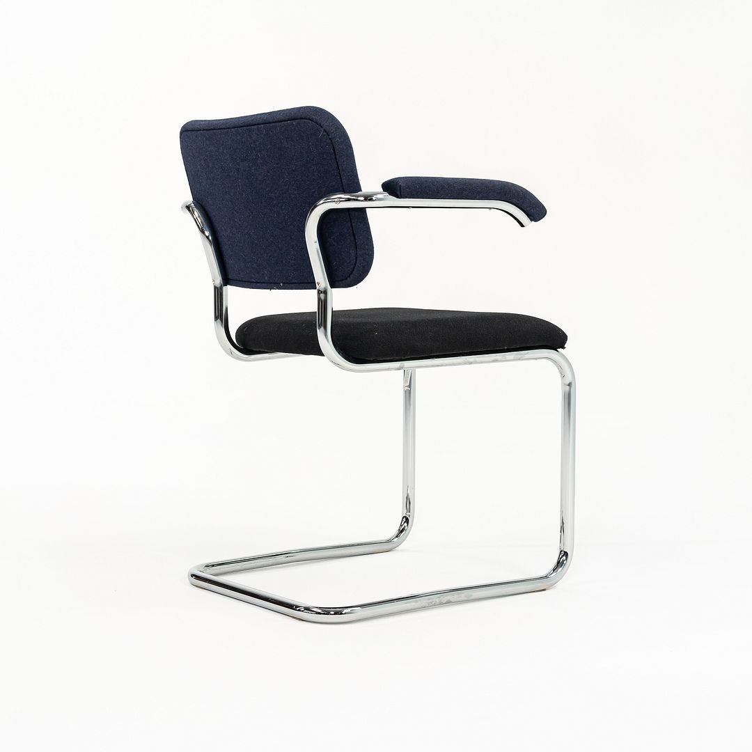 2018 Cesca Chair 50A by Marcel Breuer for Knoll in Blue and Black Fabric 12+ Available