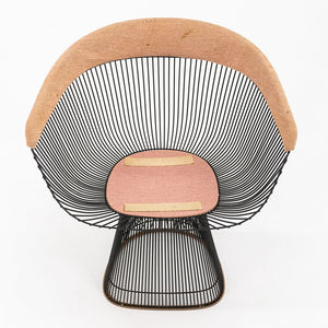 1960s Paire of Platner Arm Chairs by Warren Platner for Knoll in Bronzed Steel and Fabric