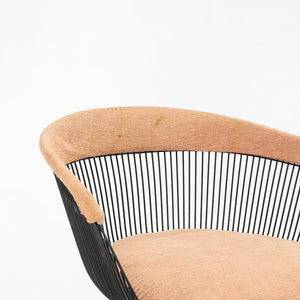 1960s Paire of Platner Arm Chairs by Warren Platner for Knoll in Bronzed Steel and Fabric