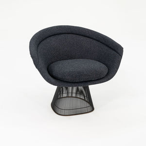 1960s Platner Lounge Chairs No. 1715L by Warren Platner for Knoll in Bronzed Steel with New Divina Melange Upholstery