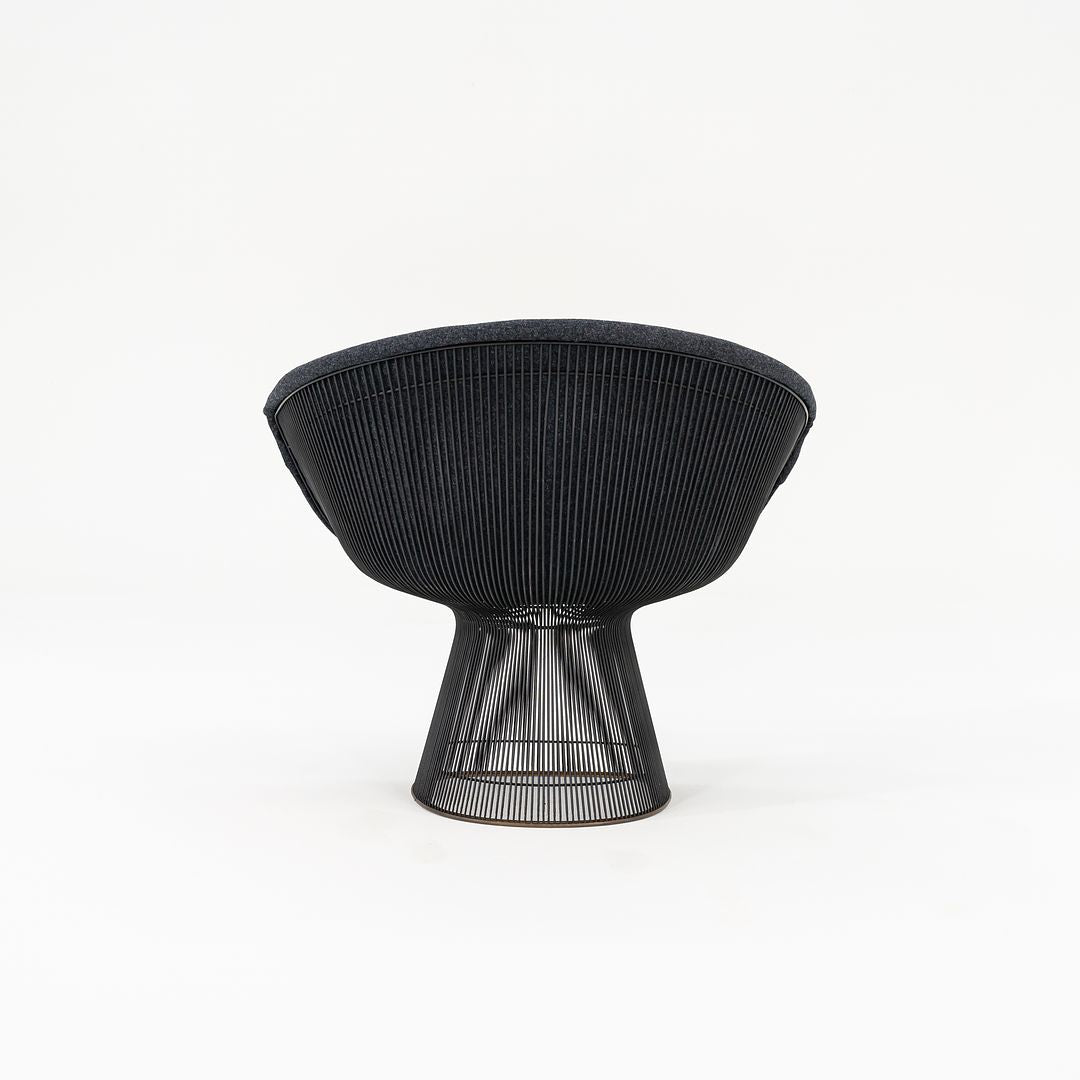 1960s Platner Lounge Chairs No. 1715L by Warren Platner for Knoll in Bronzed Steel with New Divina Melange Upholstery