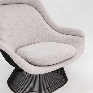 1960s Platner Easy Chair and Ottoman, Models 1705L and 1709Y by Warren Platner for Knoll in New Divine Melange Fabric