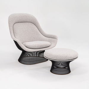 1960s Platner Easy Chair and Ottoman, Models 1705L and 1709Y by Warren Platner for Knoll in New Divine Melange Fabric