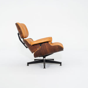 1962 Herman Miller Eames Lounge Chair and Ottoman 670 & 671 by Charles and Ray Eames in New Cognac Leather