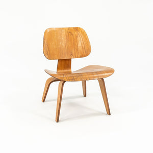 SOLD 1951 LCW Lounge Chairs by Ray and Charles Eames for Herman Miller, Evans Calico Ash, Rubber, Steel