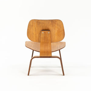 SOLD 1951 LCW Lounge Chairs by Ray and Charles Eames for Herman Miller, Evans Calico Ash, Rubber, Steel