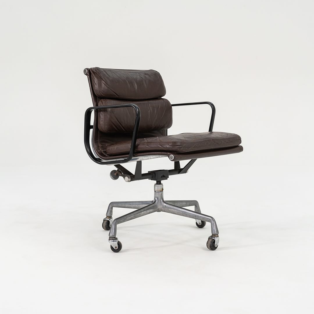 1982 Eames Soft Pad Management Chair, EA418 by Ray and Charles Eames for Herman Miller in Brown Leather 2x Available