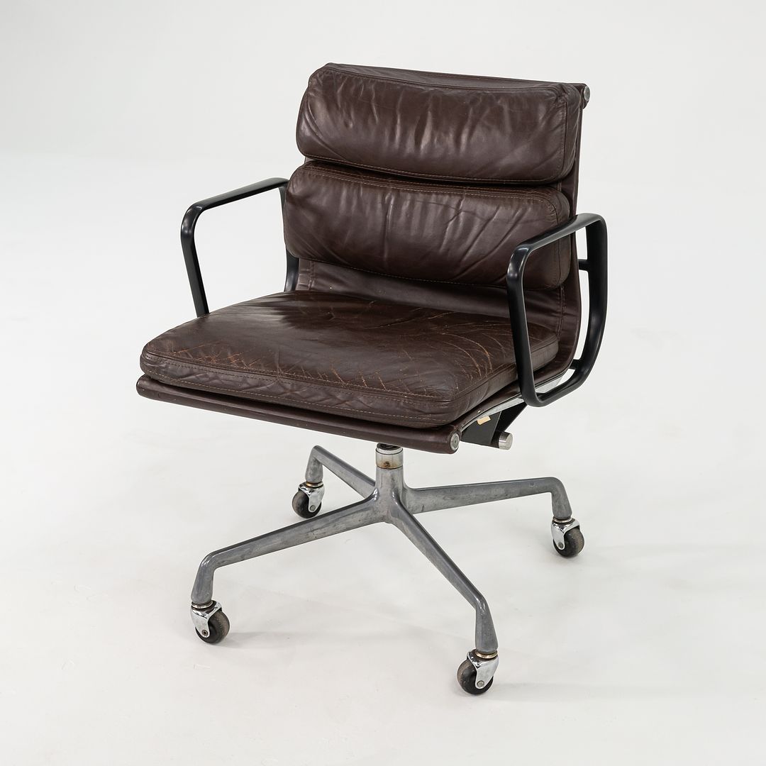 SOLD 1982 Eames Soft Pad Management Chair, EA418 by Ray and Charles Eames for Herman Miller in Brown Leather 2x Available