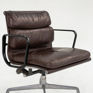 1982 Eames Soft Pad Management Chair, EA418 by Ray and Charles Eames for Herman Miller in Brown Leather 2x Available