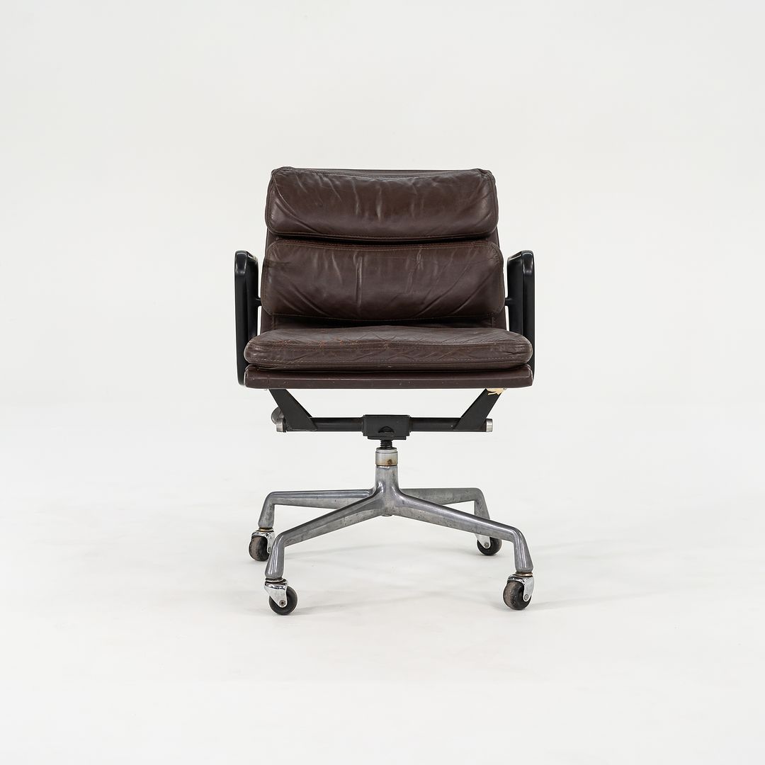 SOLD 1982 Eames Soft Pad Management Chair, EA418 by Ray and Charles Eames for Herman Miller in Brown Leather 2x Available