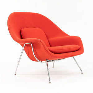 2010 Full Size Womb Chair, model 70L by Eero Saarinen for Knoll in Crimson Boucle Fabric