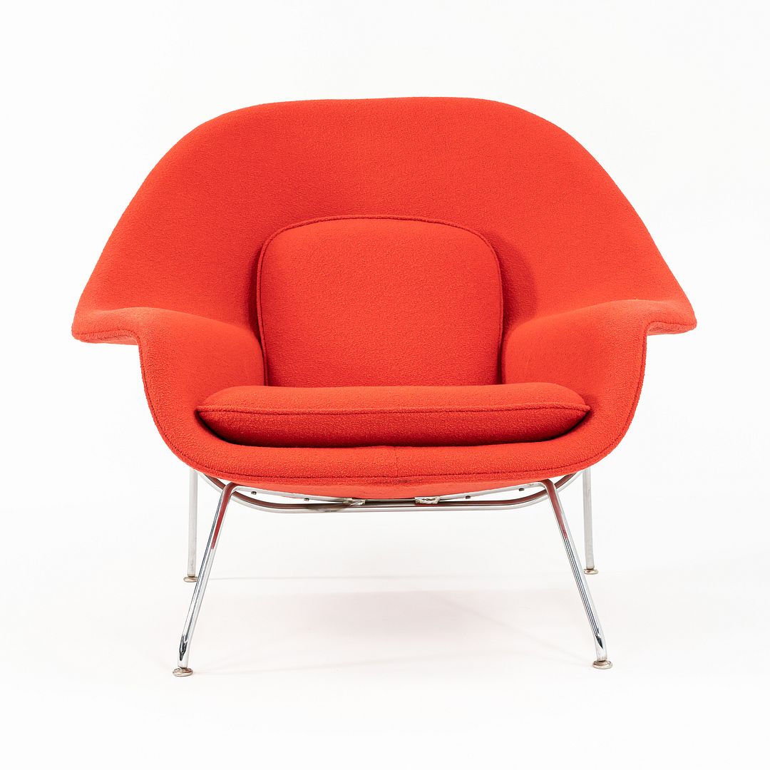 2010 Full Size Womb Chair, model 70L by Eero Saarinen for Knoll in Crimson Boucle Fabric