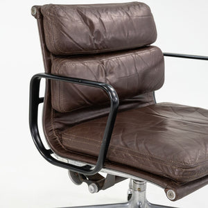 1981 Eames Soft Pad Management Desk Chair, Model EA148 by Ray and Charles Eames for Herman Miller in Brown Leather