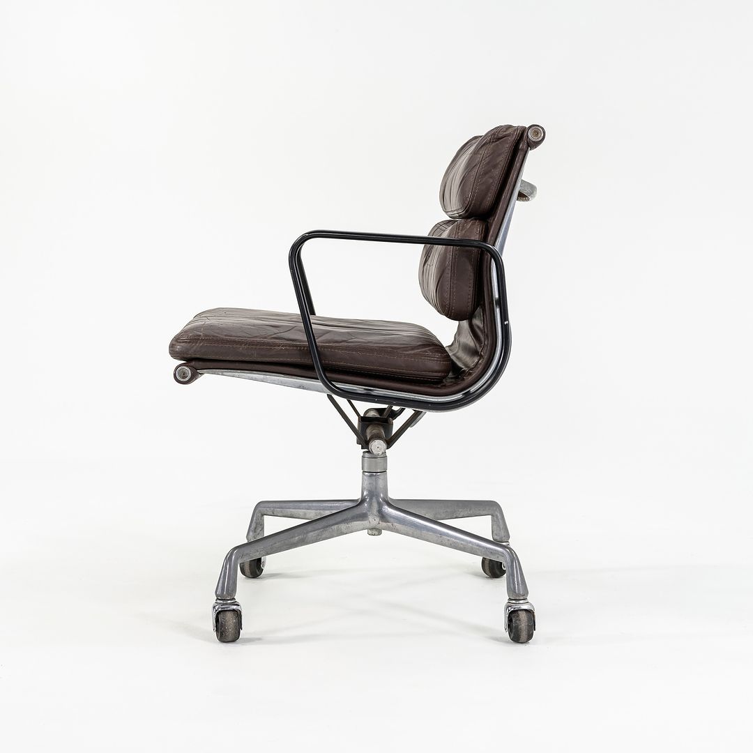 1981 Eames Soft Pad Management Desk Chair, Model EA148 by Ray and Charles Eames for Herman Miller in Brown Leather