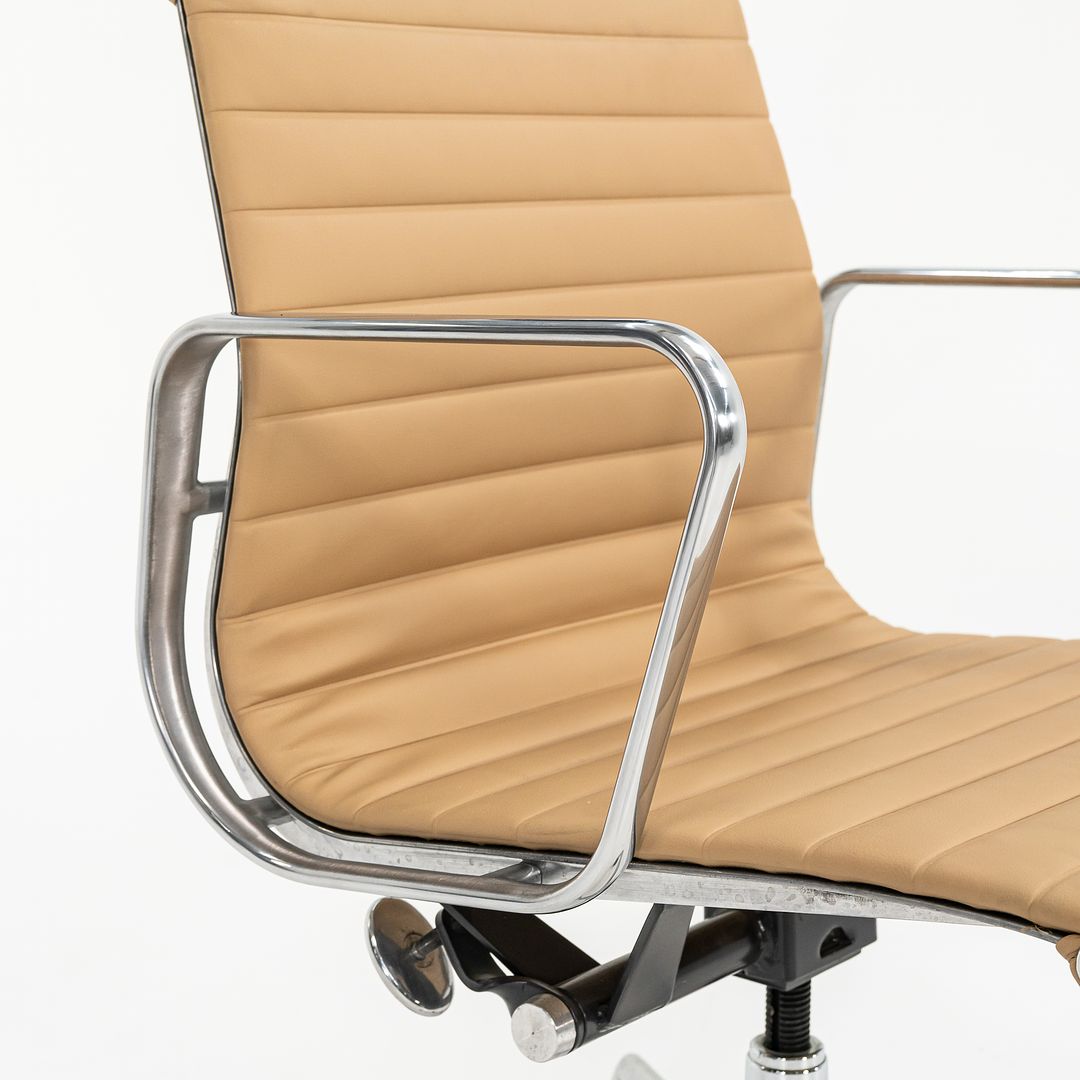 2010s Eames Aluminum Group Management Desk Chair by Ray and Charles Eames for Herman Miller in Tan Leather