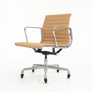 2010s Eames Aluminum Group Management Desk Chair by Ray and Charles Eames for Herman Miller in Tan Leather