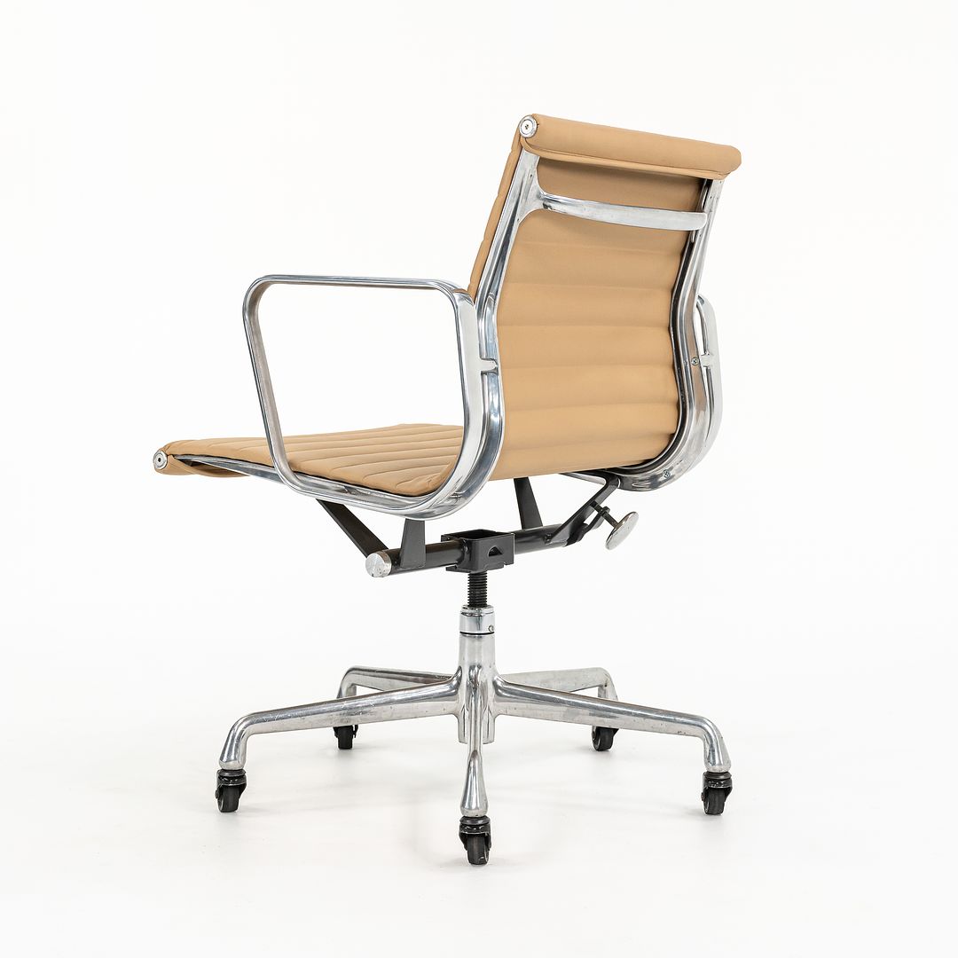 2010s Eames Aluminum Group Management Desk Chair by Ray and Charles Eames for Herman Miller in Tan Leather