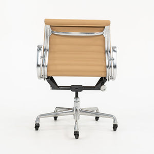 2010s Eames Aluminum Group Management Desk Chair by Ray and Charles Eames for Herman Miller in Tan Leather