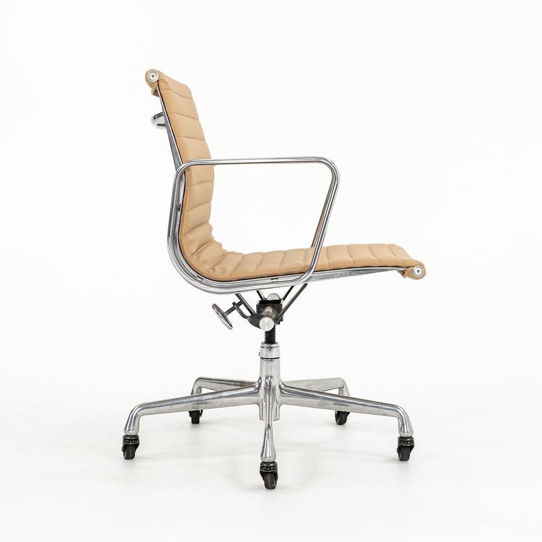 2010s Eames Aluminum Group Management Desk Chair by Ray and Charles Eames for Herman Miller in Tan Leather