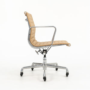 2010s Eames Aluminum Group Management Desk Chair by Ray and Charles Eames for Herman Miller in Tan Leather