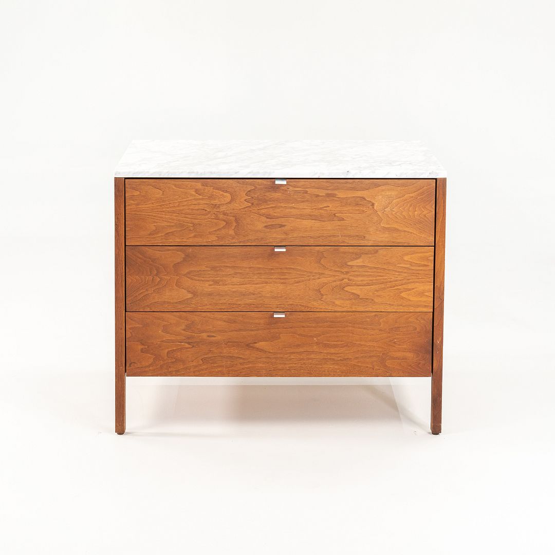 1960s Florence Knoll 3-Drawer Dresser Cabinet in Walnut with Marble Top 2x Available