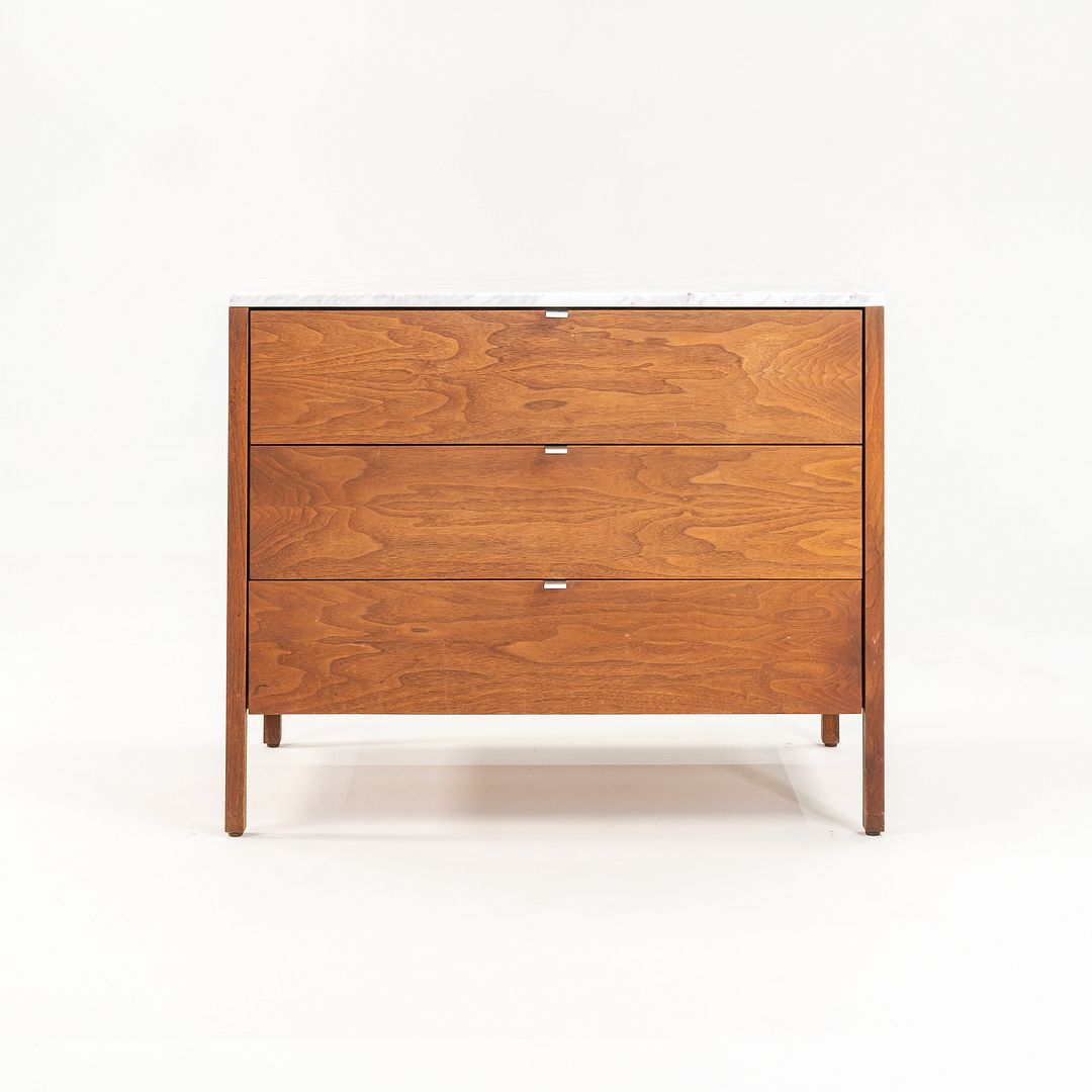 1960s Florence Knoll 3-Drawer Dresser Cabinet in Walnut with Marble Top 2x Available