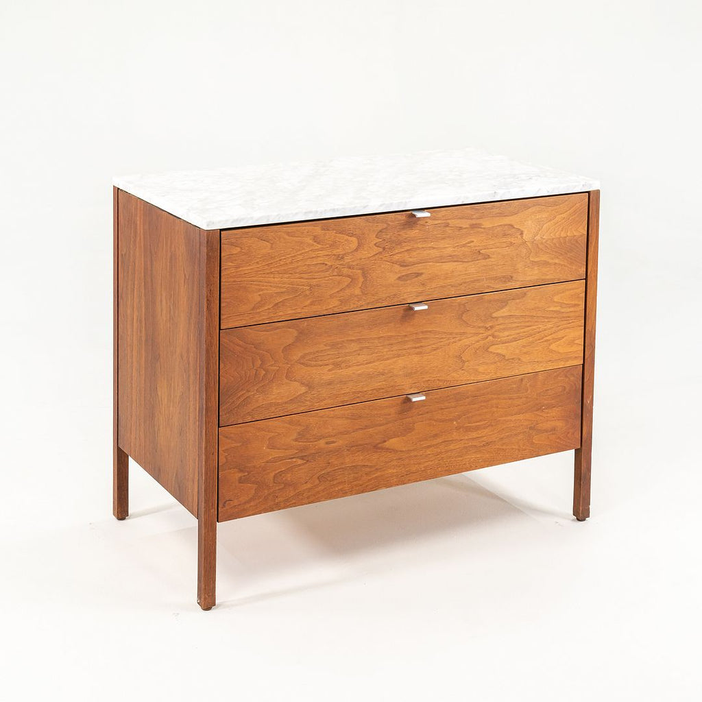 1960s Florence Knoll 3-Drawer Dresser Cabinet in Walnut with Marble Top 2x Available