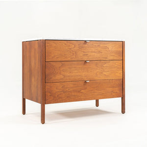 1960s Florence Knoll 3-Drawer Dresser Cabinet in Walnut with Marble Top 2x Available