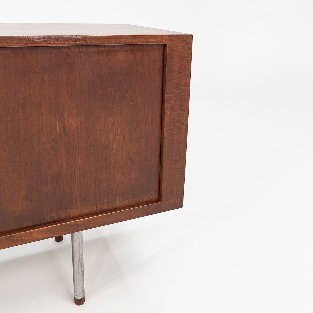 1959 RY-25 Tambour Credenza Cabinet by Hans J Wegner for RY Mobler in Teak and Steel