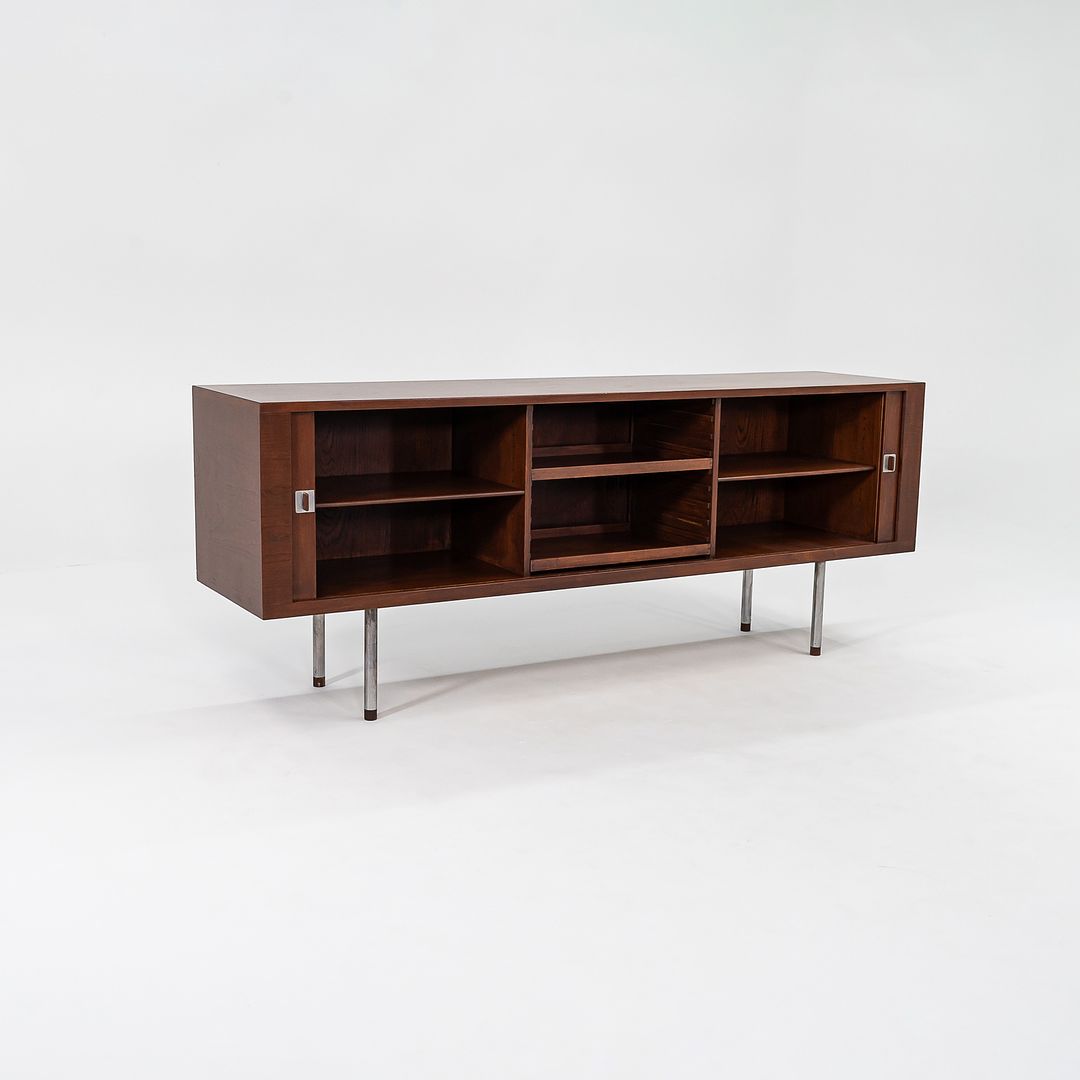 1959 RY-25 Tambour Credenza Cabinet by Hans J Wegner for RY Mobler in Teak and Steel