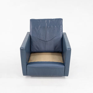 1980s Pfister Lounge Chair, Model 1051C by Charles Pfister for Knoll in Blue Leather