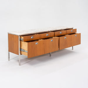 1960s Four Position Credenza Cabinet by Gordon Bunshaft and Davis Allen of SOM Design in Teak with Marble Top