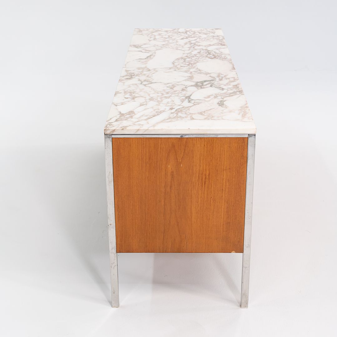 1960s Four Position Credenza Cabinet by Gordon Bunshaft and Davis Allen of SOM Design in Teak with Marble Top