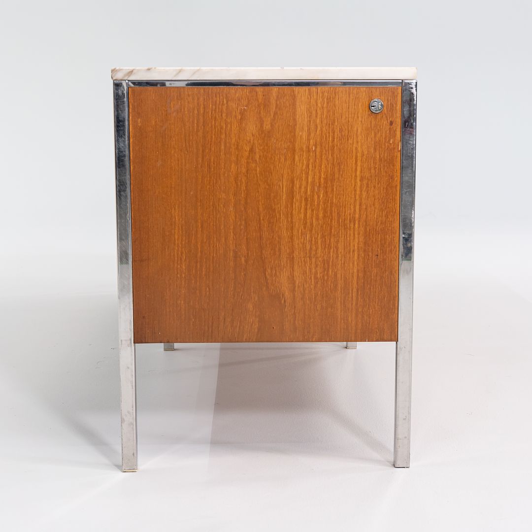 1960s Four Position Credenza Cabinet by Gordon Bunshaft and Davis Allen of SOM Design in Teak with Marble Top