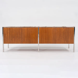 1960s Four Position Credenza Cabinet by Gordon Bunshaft and Davis Allen of SOM Design in Teak with Marble Top