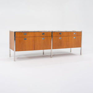 1960s Four Position Credenza Cabinet by Gordon Bunshaft and Davis Allen of SOM Design in Teak with Marble Top