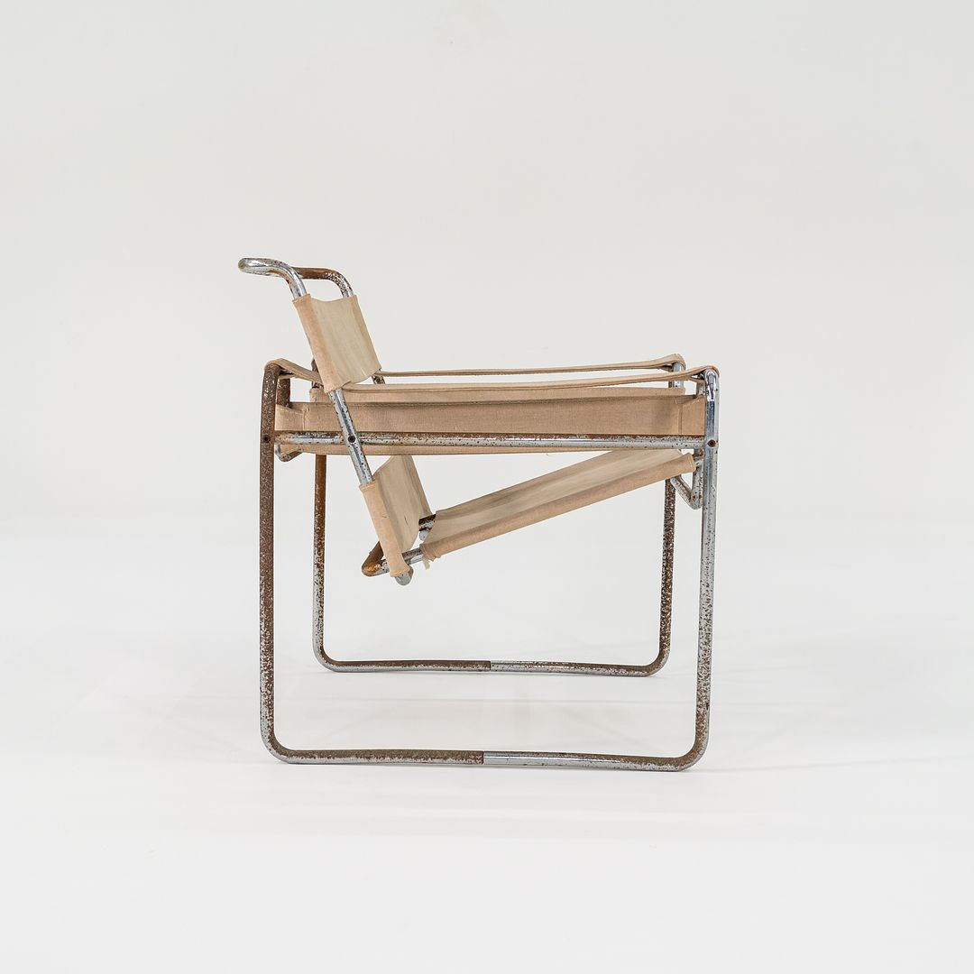 1960s Wassily Lounge Chair, Model B3 by Marcel Breuer for Gavina / Knoll in Original Canvas 4x Available