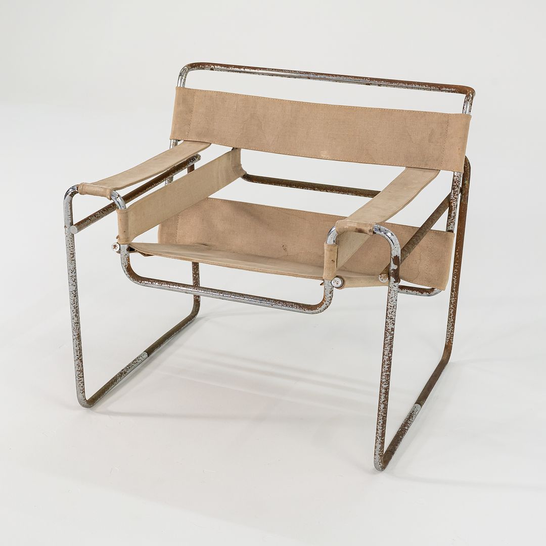 1960s Wassily Lounge Chair, Model B3 by Marcel Breuer for Gavina / Knoll in Original Canvas 4x Available